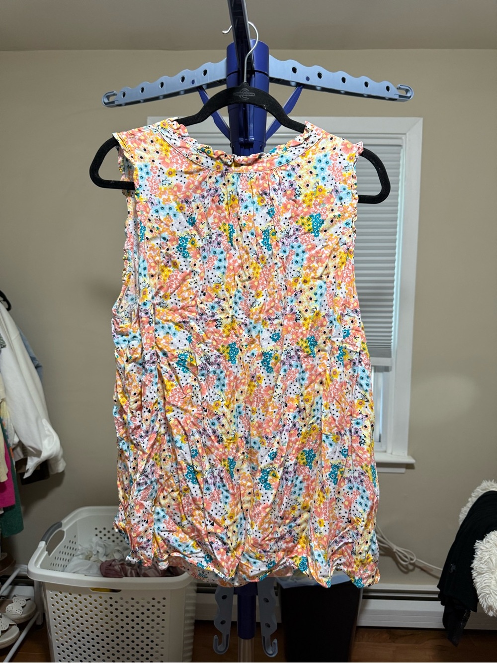 Torrid Size 2- Sleeveless Floral Smocked Neck Top - Pink Multi - Picture 2 of 7